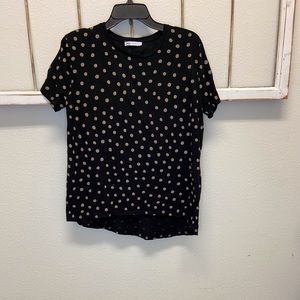 Zara black with cream colored dots size M